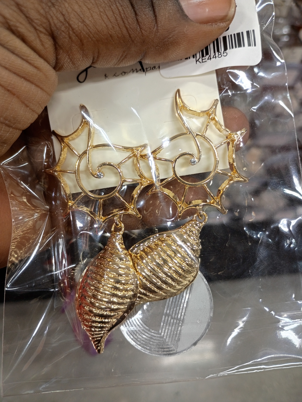 Gold Shell Drop Earrings - Women Jewelry